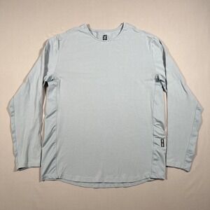 ASRV Activewear Top Men's Size L Long Sleeve Crew Neck Light Blue Performance